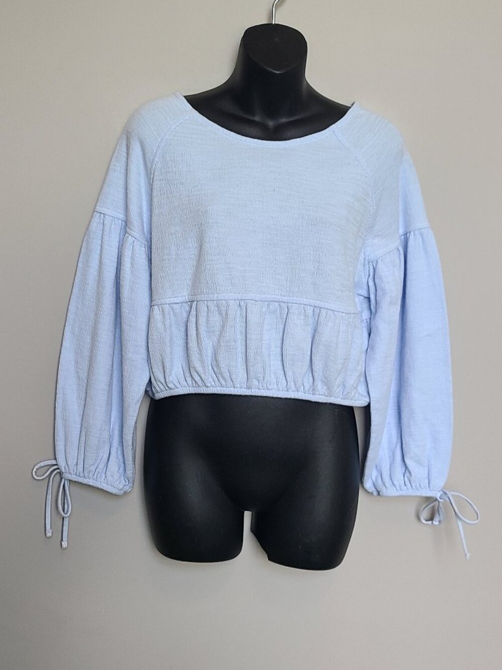 aerie XS Endless Summer Cropped Sweatshirt Light Blue